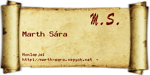 Marth Sára névjegykártya